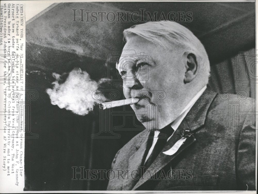 1965 Press Photo Ludwig Erhard West German Chancellor - RRV50843- Historic Images