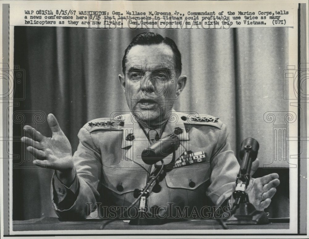 1967 Press Photo Marine Corps Commandant Press COnf - RRV51813- Historic Images