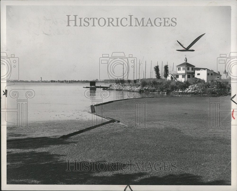 1948 Press Photo Fox Creek Boom Detroit sludge mouth - RRV53617
