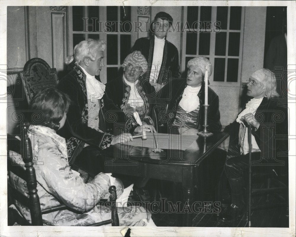 1958 Press Photo Re-enacting Constitution Day In Chicag - RRV59811- Historic Images