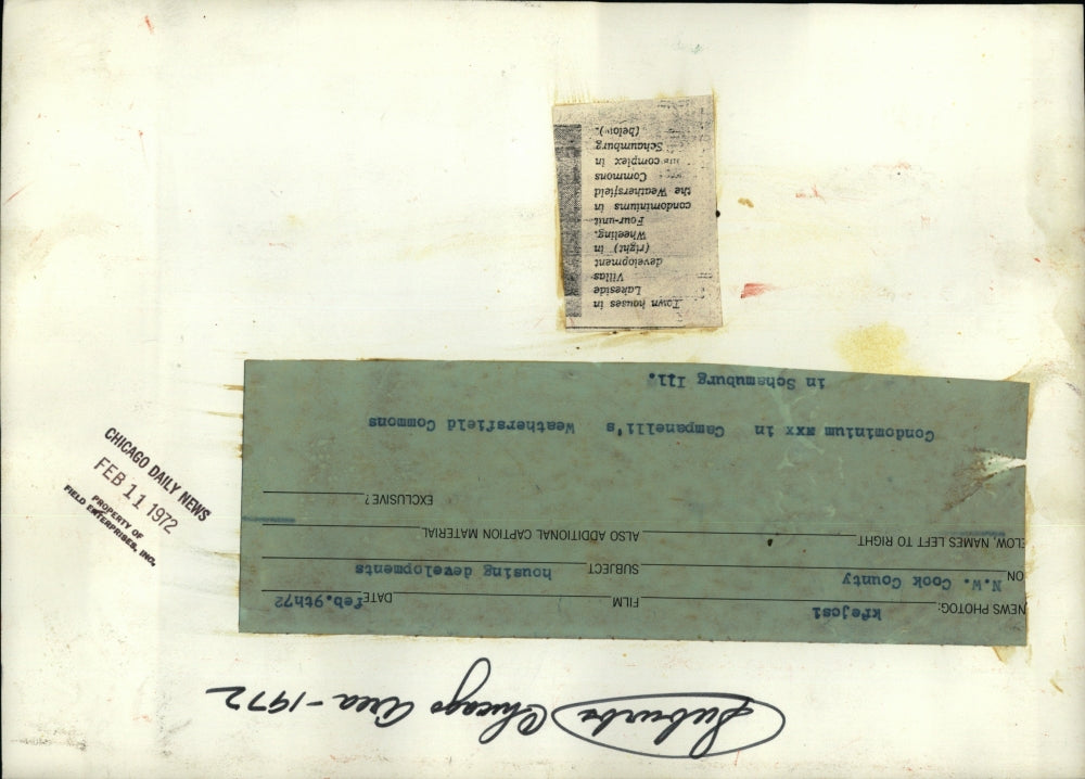 1972 Press Photo Housing Developments Lakeside Villas - RRV59939