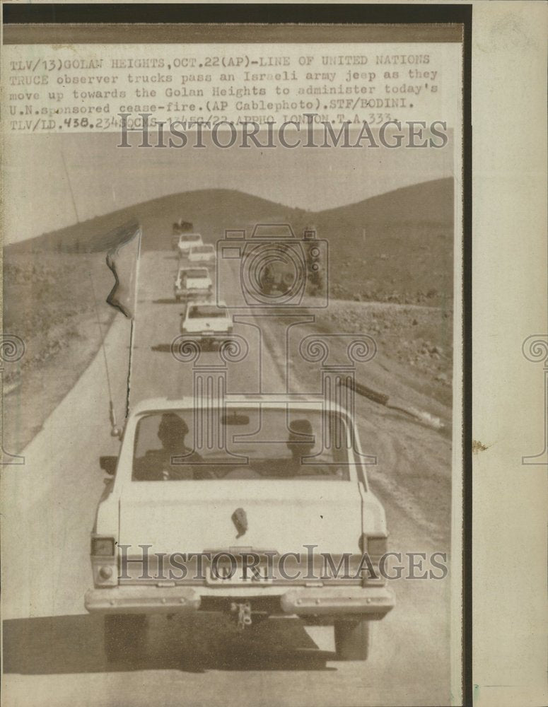 1973 Press Photo United Nations Truce Trucks/Israel - RRV64287- Historic Images