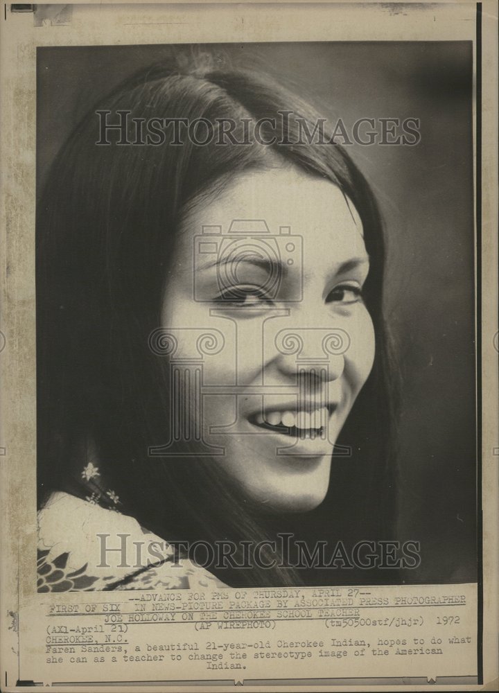 1972 Press Photo Faren Sanders Cherokee Teacher - RRV70659
