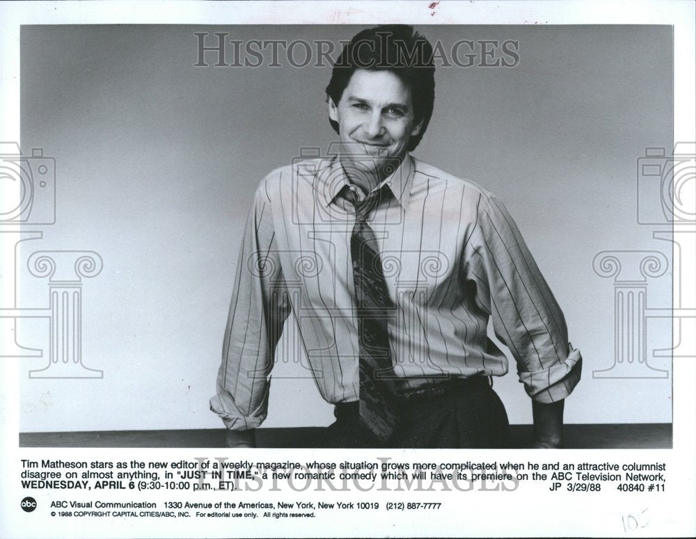 1988 Press Photo Actor Tim Matheson - RRV73085- Historic Images