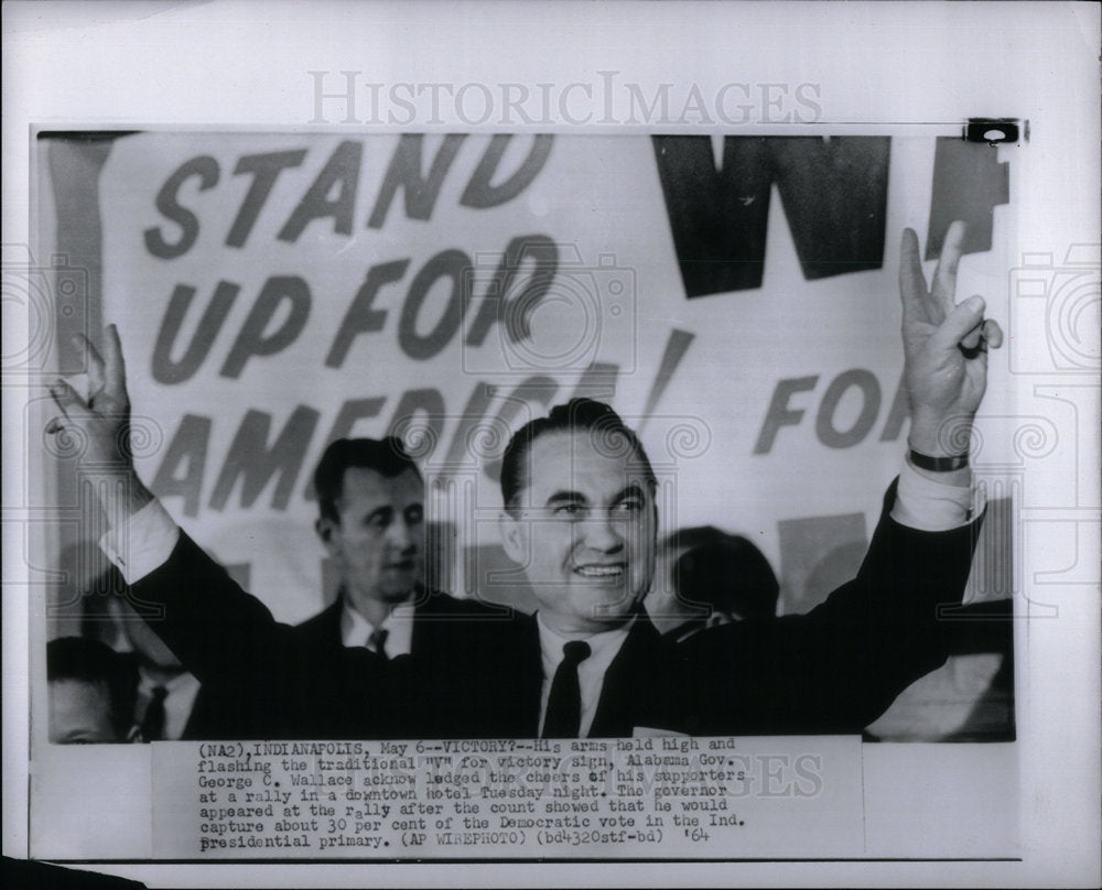 1964 Press Photo Gov Wallace At Primary Rally - RRX04163- Historic Images