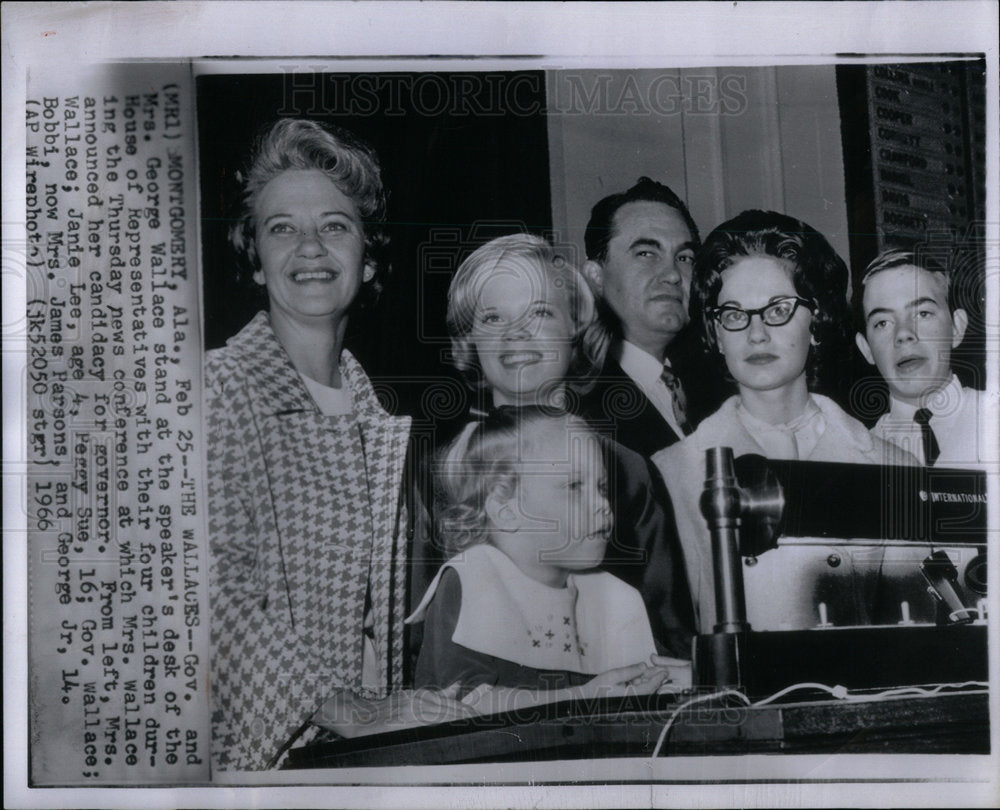 1966 Press Photo Governor And Mrs. George Wallace - RRX04205- Historic Images