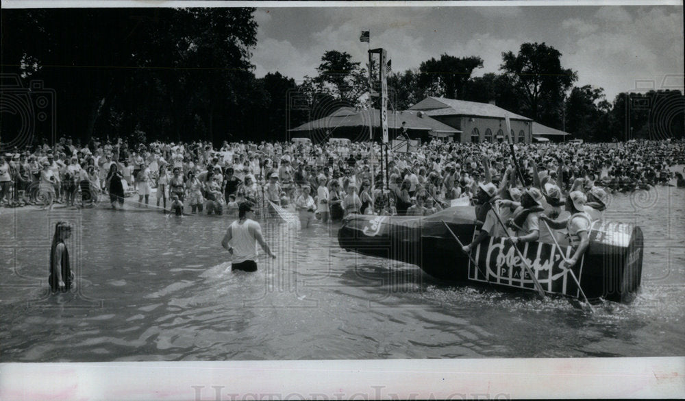 1991 Press Photo Cardboard Boat Wins Cup Regatta - RRX11389- Historic Images