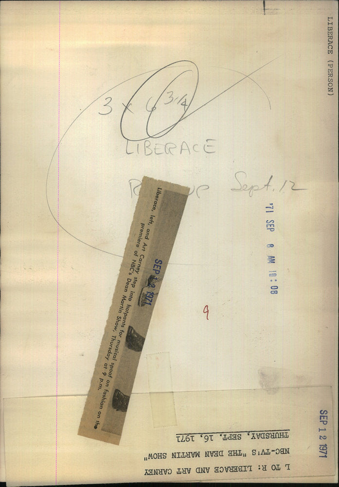 1971 Press Photo Liberace Art Carney Dean Martin Pants - RRX27835