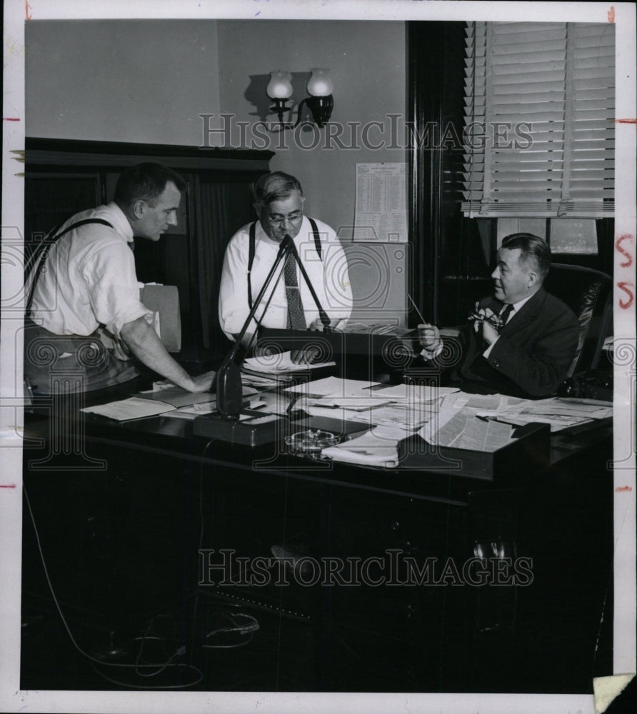 1957 Press Photo John Carroll Senator from CO, Harry Sc- RSA01187- Historic Images