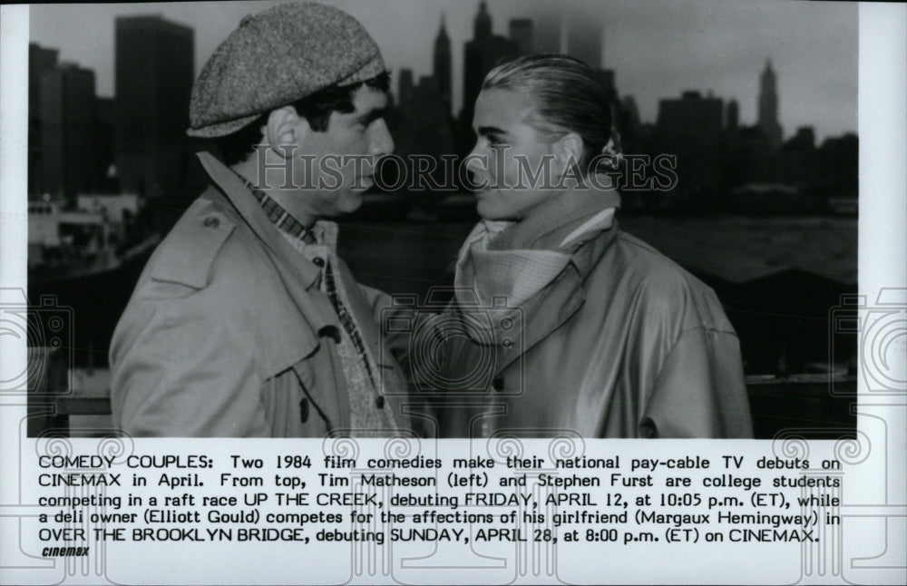 1985 Press Photo Tim Matheson Stephen Furst Elliott Gou- Historic Images