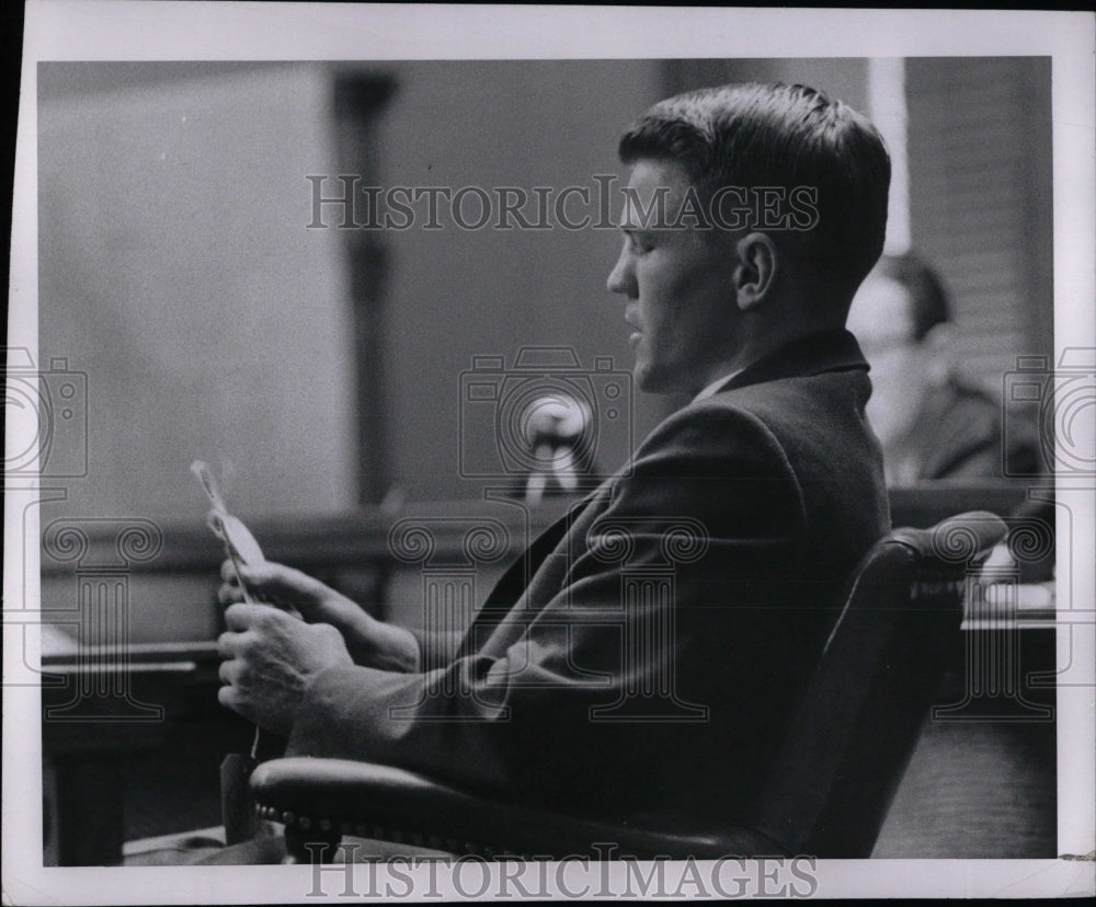 1956 Press Photo Graham home testify wires identify Denver explosives dealer - Historic Images