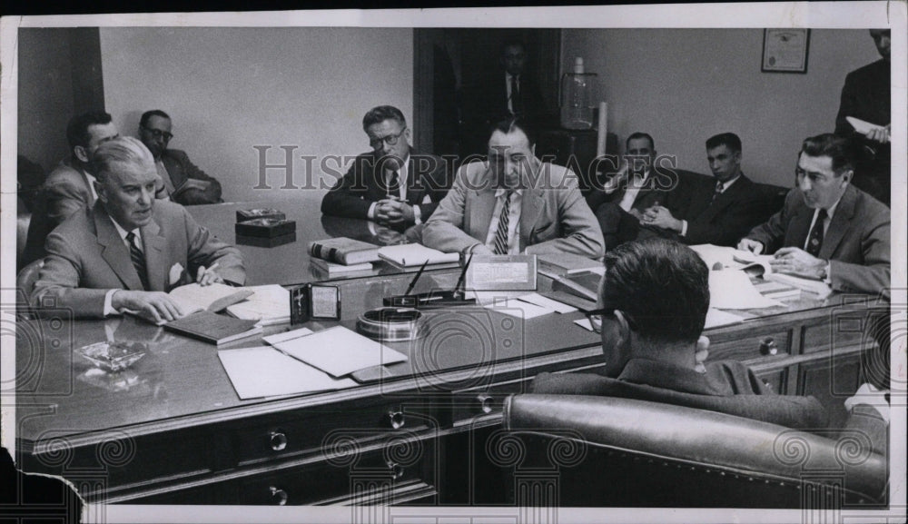 1956 Press Photo Judge Joseph M. McDonald listens to ar- RSA01985- Historic Images