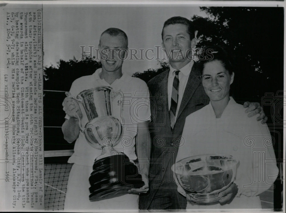 1965 Press Photo Bill Lenoir Stephanie DeFina Tennis- RSA02067- Historic Images