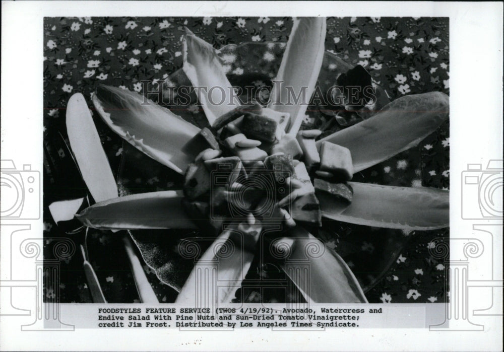 1992 Press Photo Avocado watercress Endive Salad- Historic Images