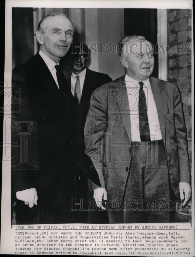 1964 Press Photo Alec Douglas Home Wilson Winston Chur- RSA03143- Historic Images