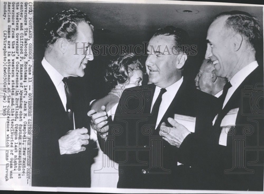 1965 Press Photo Governors Tim Babcock Jack Campbell Cl- RSA05607- Historic Images