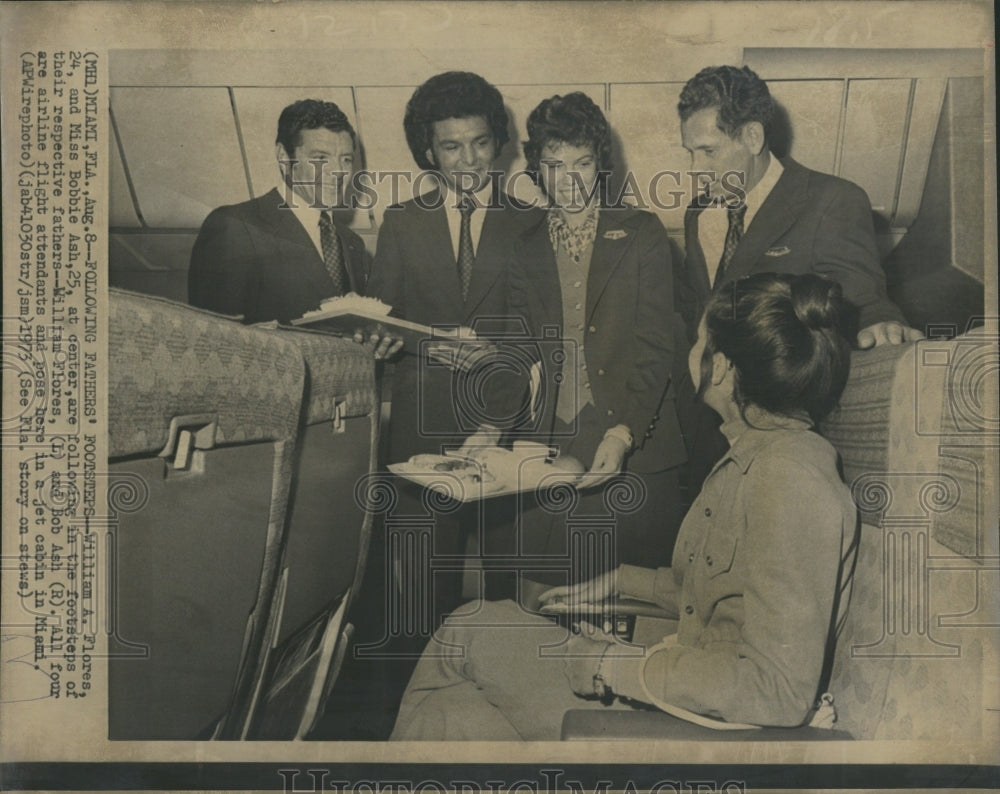 1973 Press Photo William Flores Miss Bobbie Ash Center - Historic Images