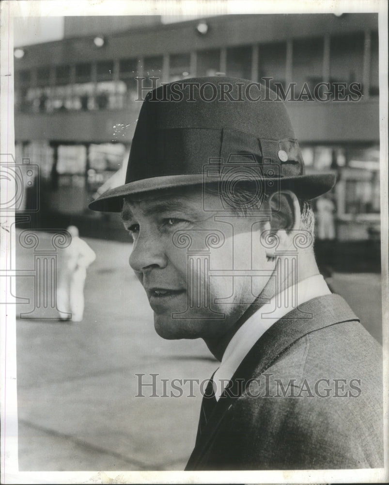 1963 Press Photo Male Model Wearing Light Weight Felt H- RSA07817- Historic Images