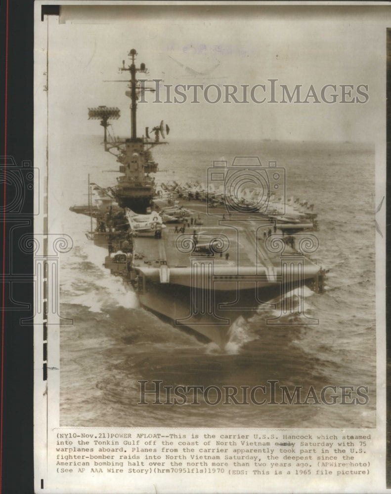 1965 Press Photo U.S. Navy Vessel Aircraft Carrier USS - Historic Images