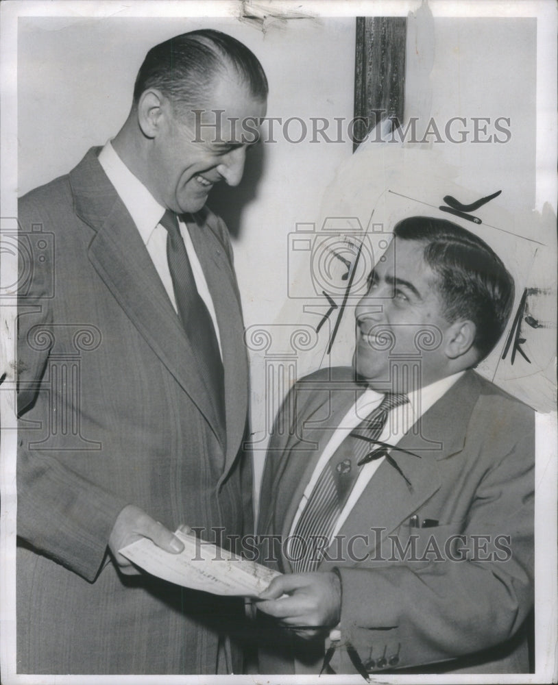 1959 Press Photo Albert Denecour and Judge William Cody- RSA13737- Historic Images