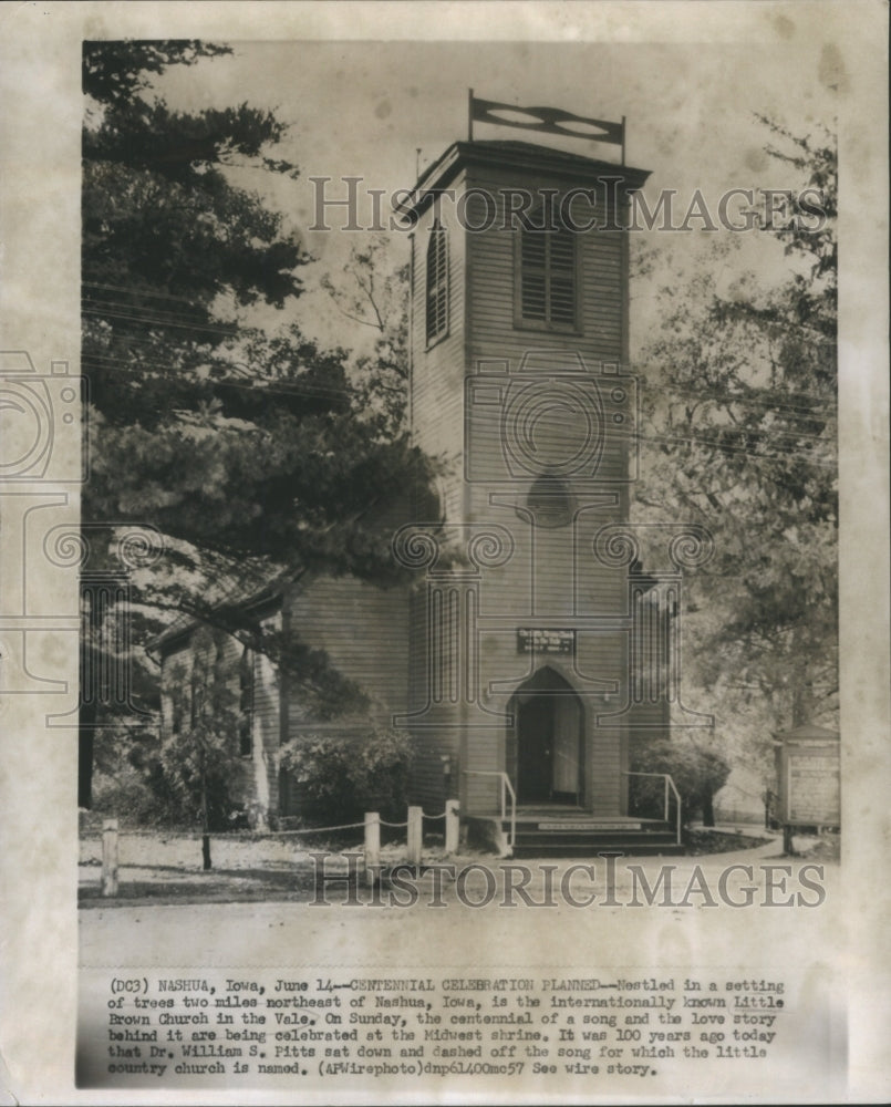 1957 Press Photo Little Brown Church in the Vale Nashua- RSA16289- Historic Images