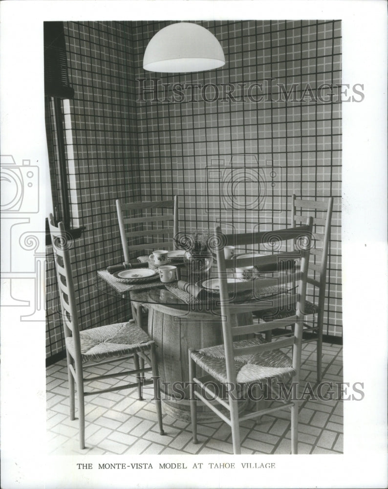 1978 Press Photo Furniture; Barrel Table Carries Out Th- RSA19053- Historic Images