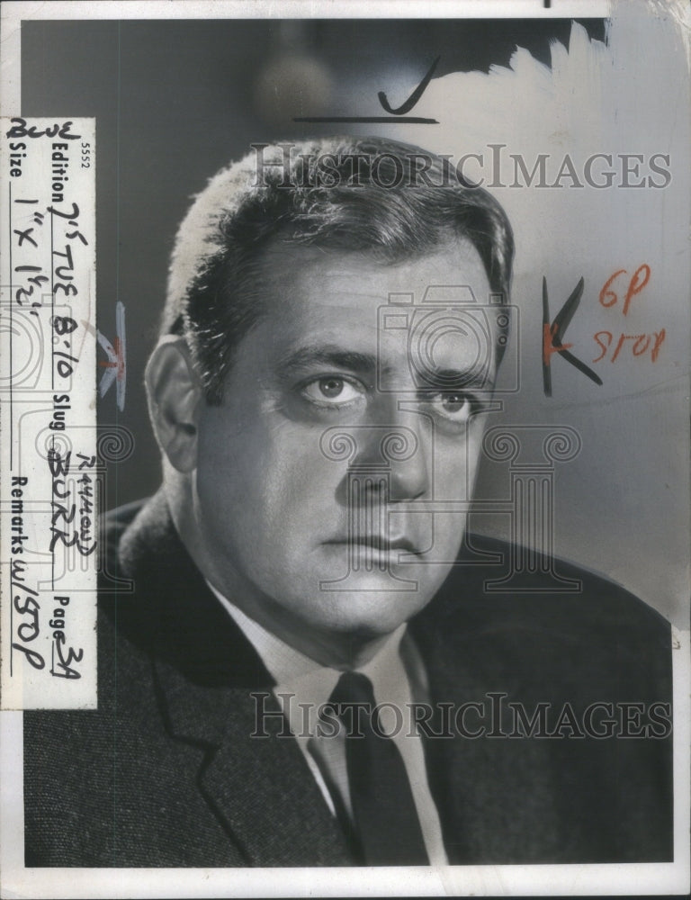 1972 Press Photo Actor Raymond Burr, star of television- RSA19933- Historic Images