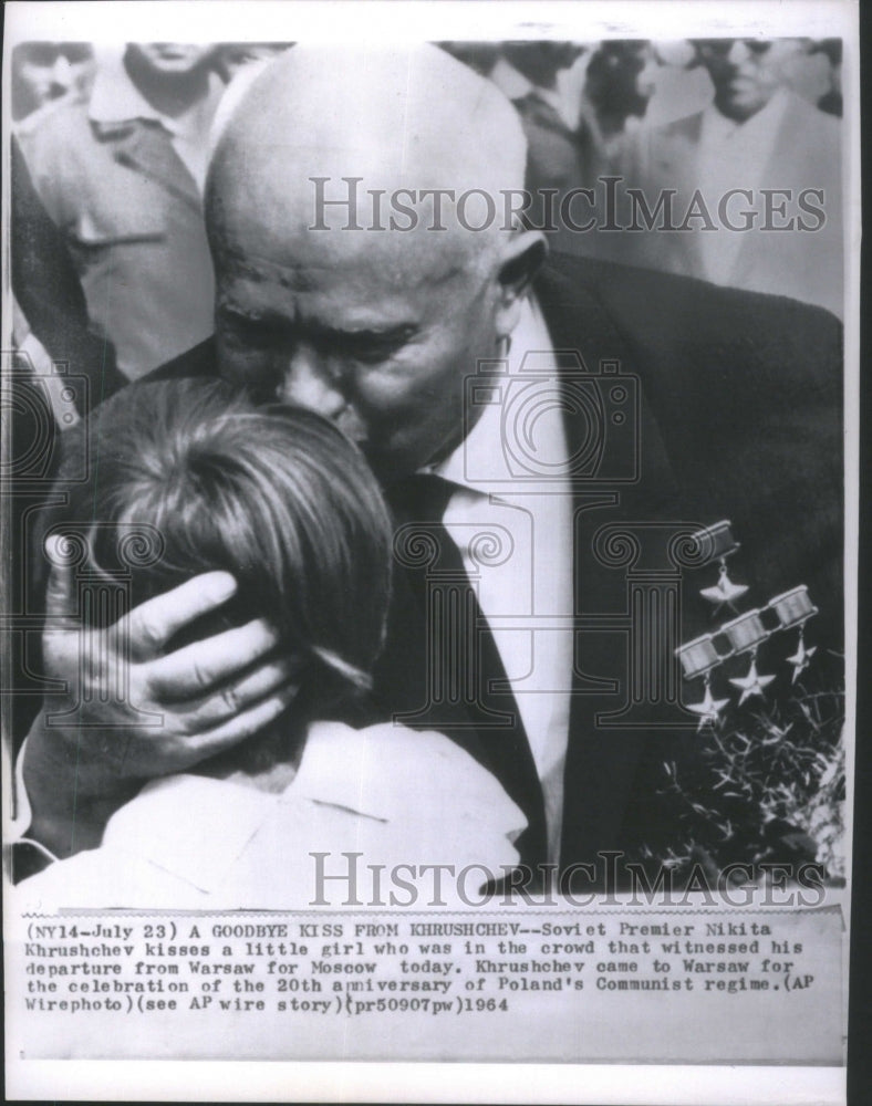 1964 Press Photo Khrushchev Soviet Premier Nikita Warsa- RSA20089- Historic Images