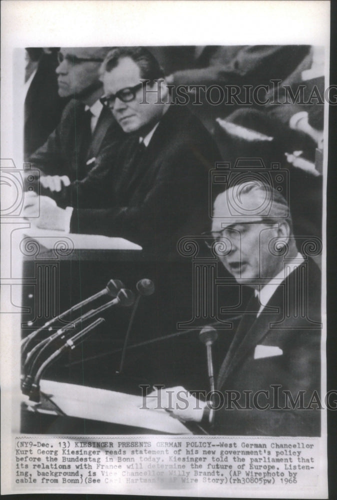 1967 Press Photo West German Chancellor Kurt Georg Kies- RSA20187- Historic Images