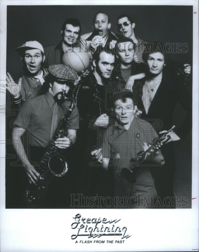 1981 Press Photo Music Group Grease Lightning- Historic Images