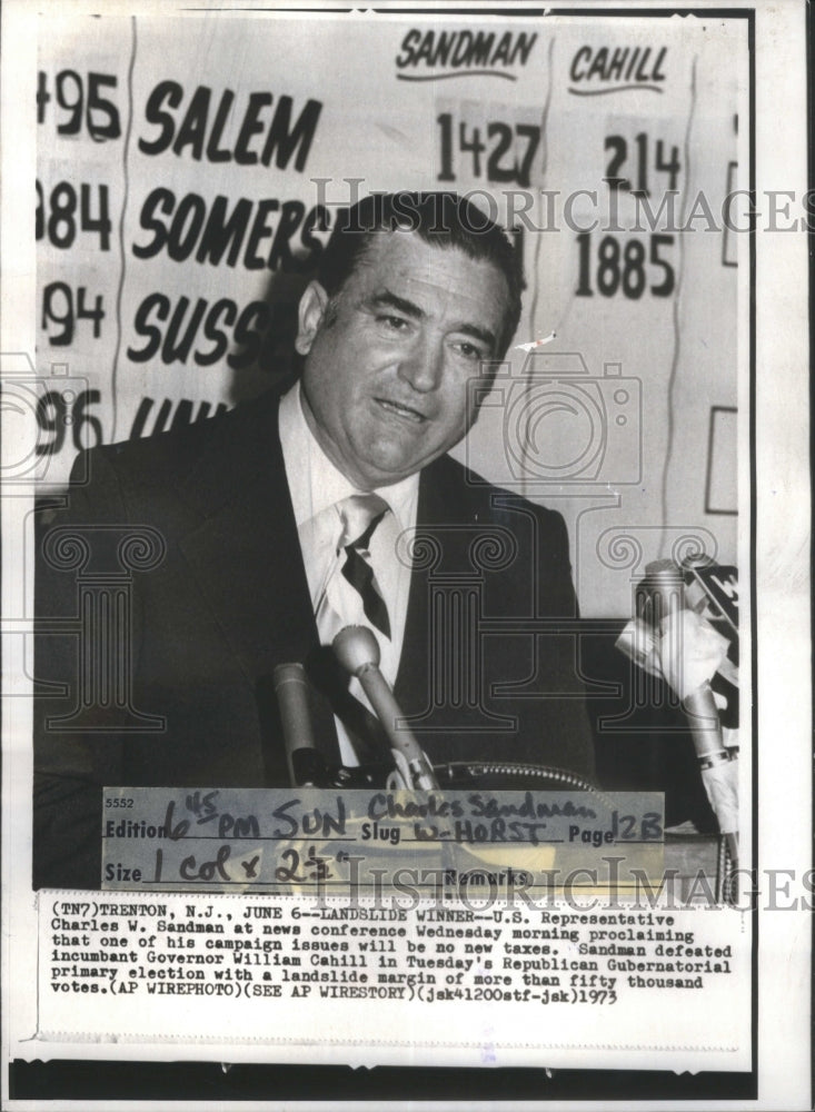 1973 Press Photo Charles Sandman News  William Cahill- Historic Images