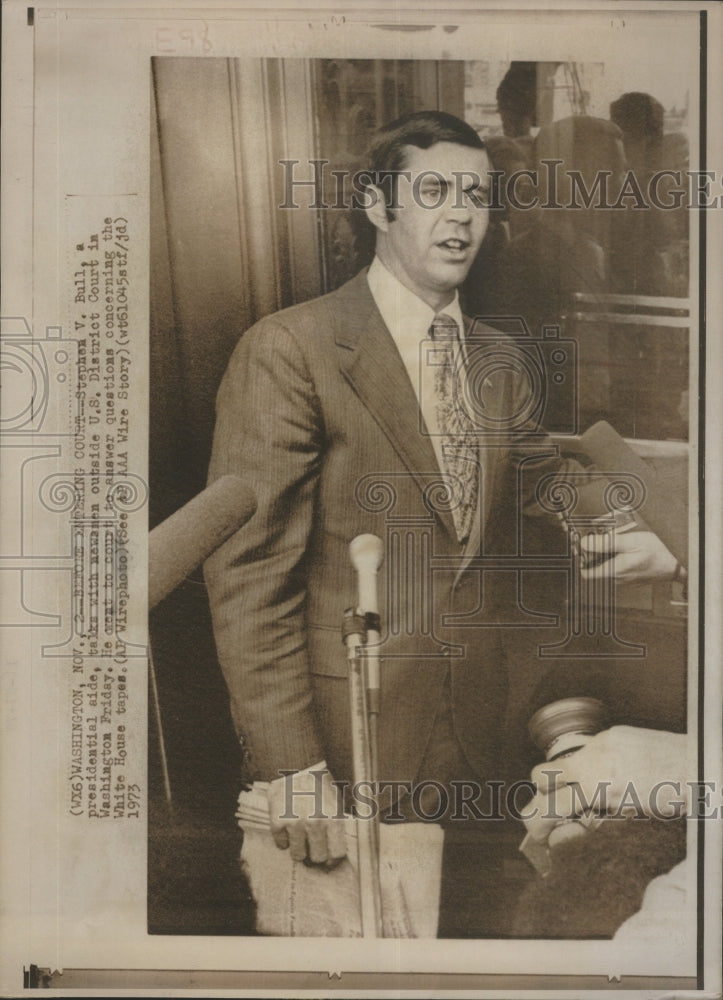 1973 Press Photo Stephen V. Bull U.S. Presidential Aide- RSA21633- Historic Images