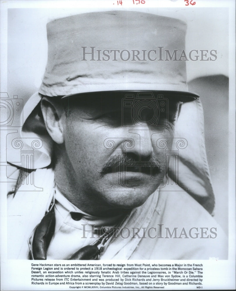 1977 Press Photo Gene Hackman French Foreign Legion Mar- RSA23743- Historic Images