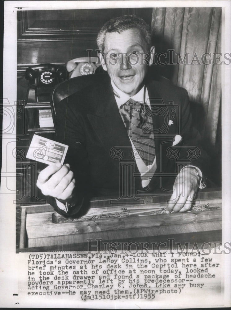 1955 Press Photo Florida Governor Leroy Collins Oath- Historic Images