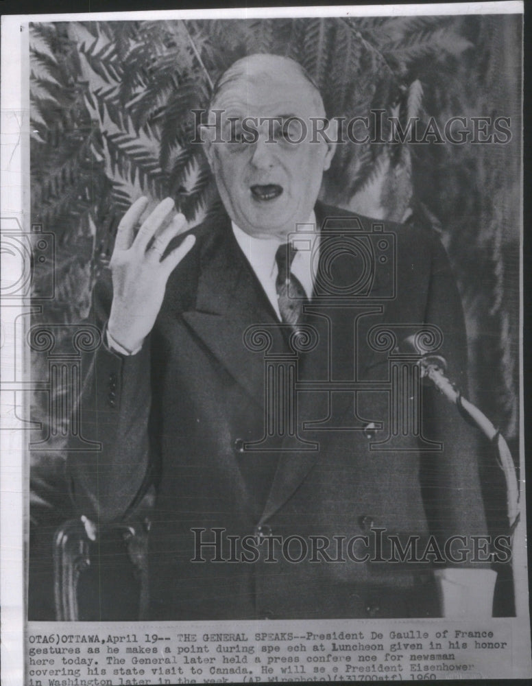 1960 Press Photo Charles de Gaulle- RSA25961- Historic Images