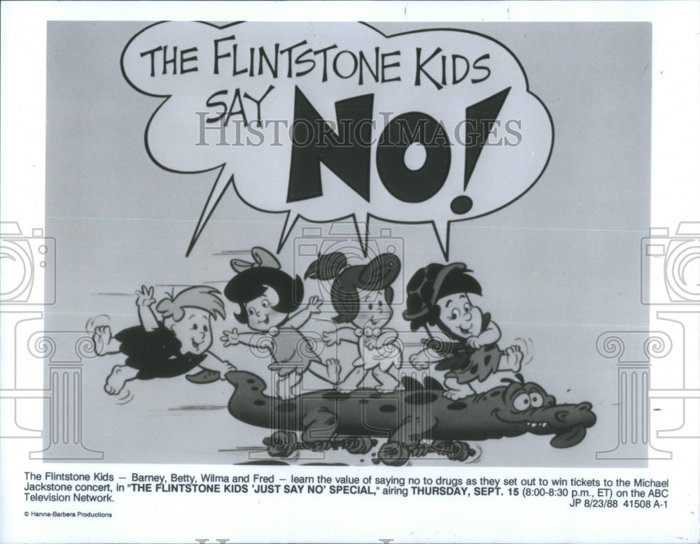 1988 Press Photo The Flintstones/Cartoon/The Flintstone- RSA28649