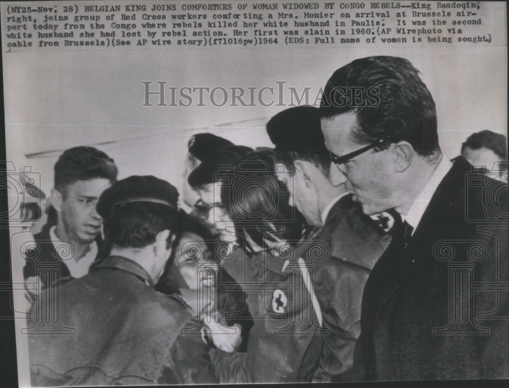 1964 Press Photo Congo Rebels Belgian King Red cross- RSA28773- Historic Images