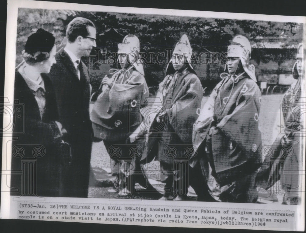 1964 Press Photo Baudoin Queen Fabiola Belgium Kyoto- Historic Images