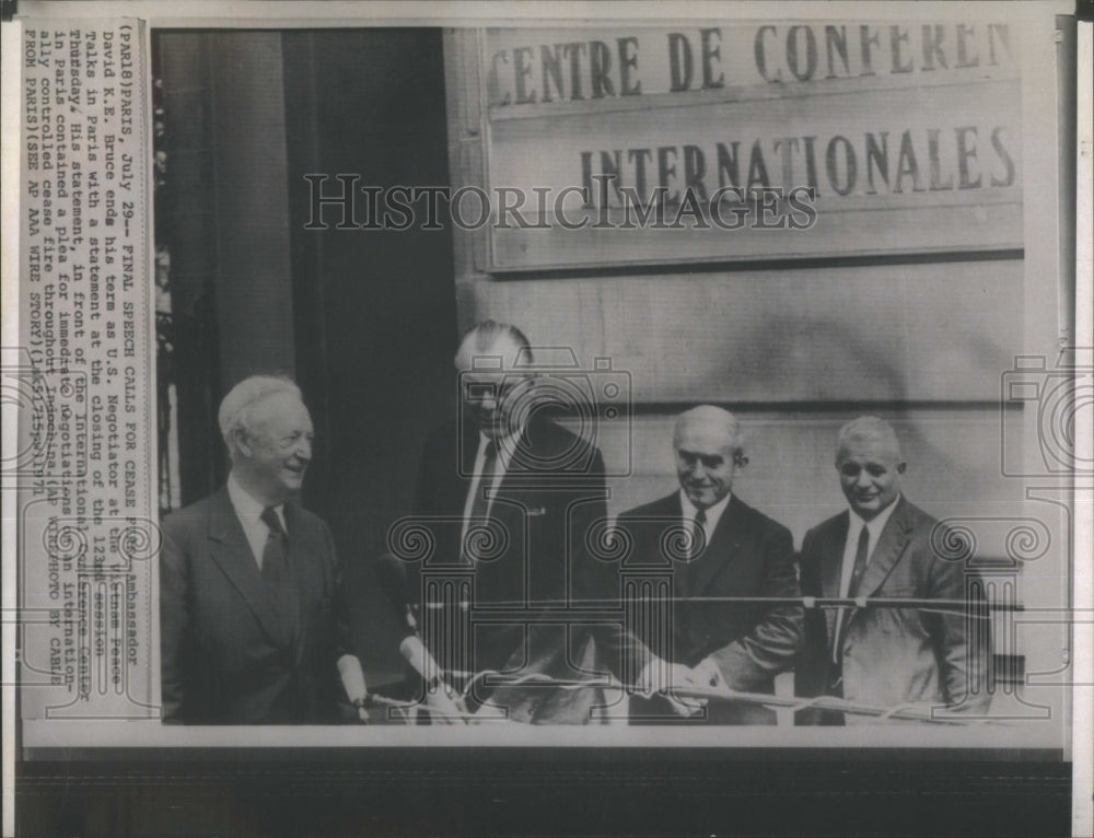 1971 Press Photo Ambassador David Bruce US Negotiator V- Historic Images