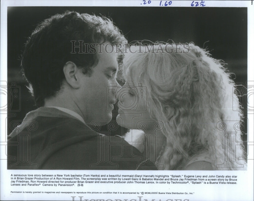 1984 Press Photo Tom hanks Daryl Hannah Splash Lowell- Historic Images