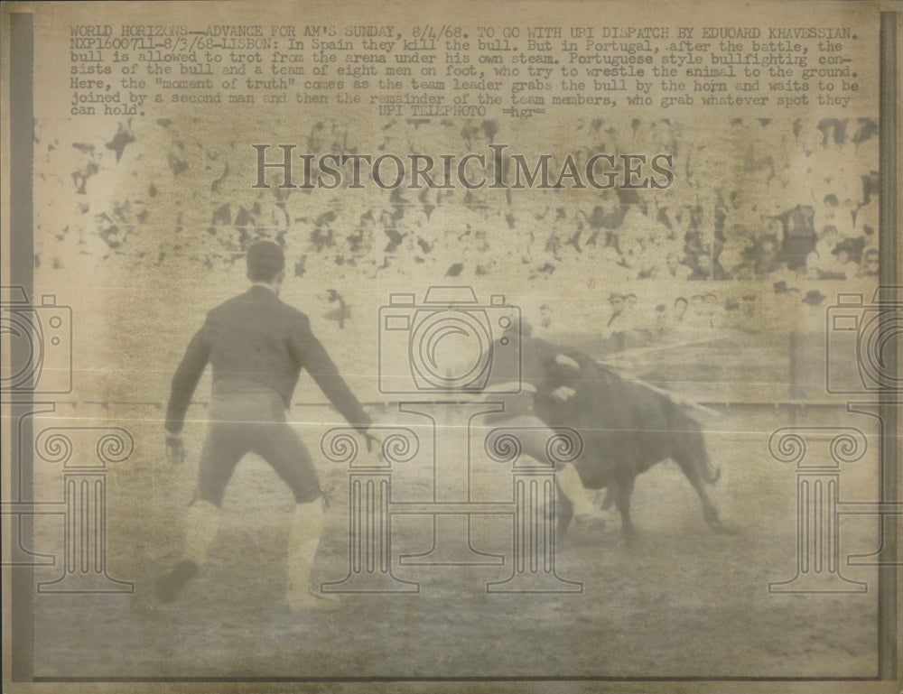 1968 Press Photo Portugal Bullfighting Sports- RSA32549- Historic Images