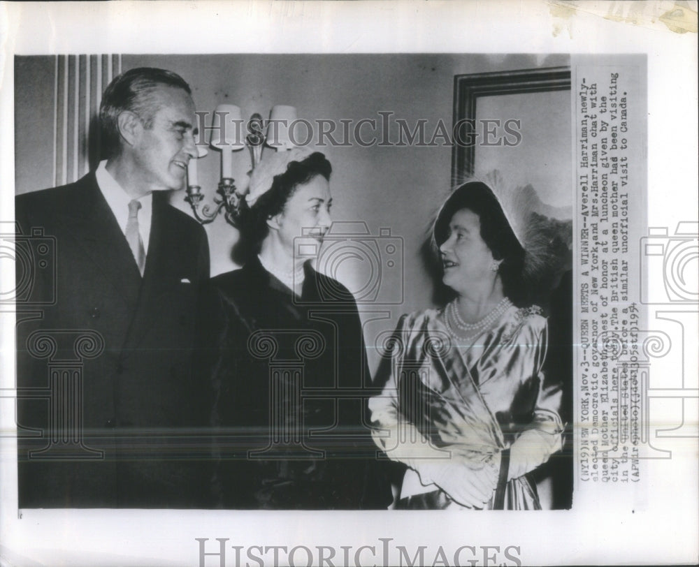 1954 Press Photo New York Governor Averell Harriman Wif- RSA33147- Historic Images