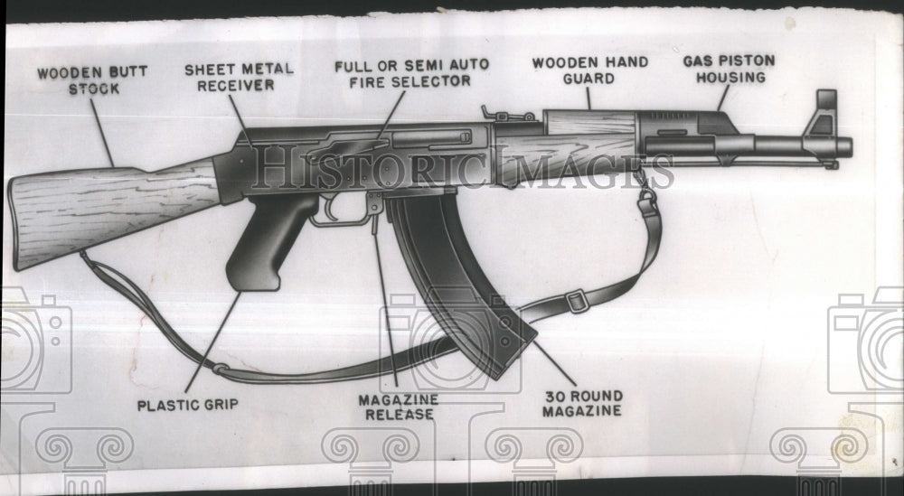 1956 Press Photo Revised 1943 Russian Burp Gun/Gas-Oper- RSA35369- Historic Images