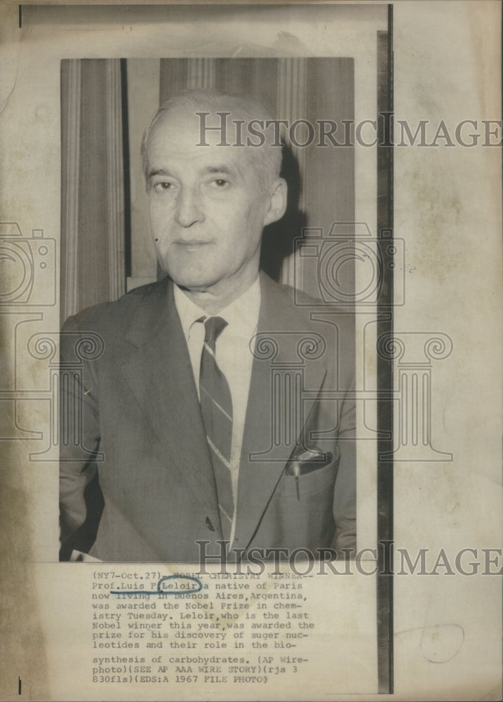 1970 Press Photo Professor Luis F. Leloir Paris Aires- Historic Images