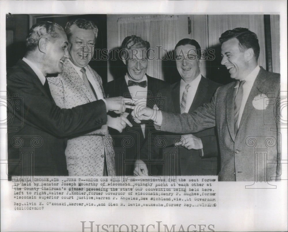 1957 Press Photo Senator Joseph McCarthy candidate meet- RSA49693- Historic Images