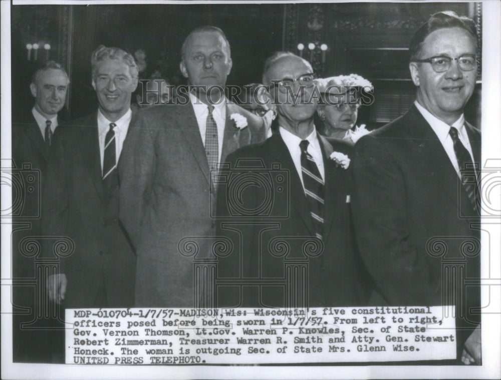 1957 Press Photo Wisconsin Vernon Warren Robert Smith - Historic Images