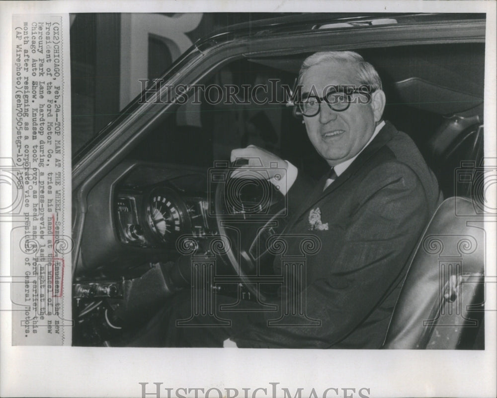 1968 Press Photo Semon F.Knudsen Pres. Ford Motor Co.- Historic Images