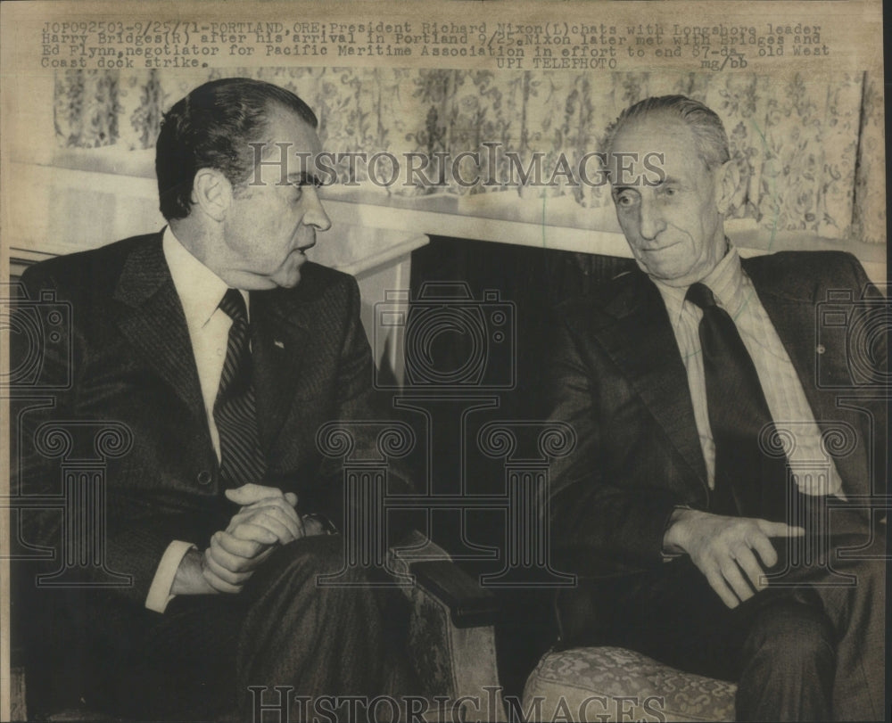 1971 Press Photo President Richard Nixon Barry Bridges- Historic Images