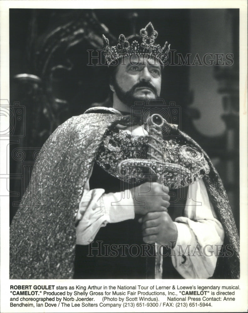 1993 Press Photo Robert Goulet King Arthur Camelot- RSA55871- Historic Images