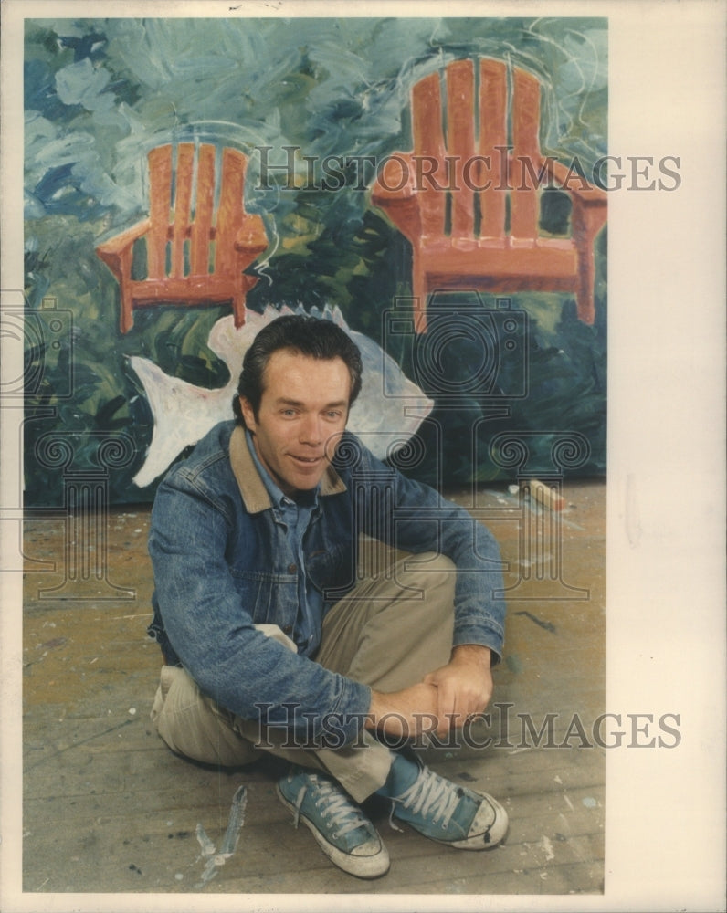 1988 Press Photo Richard Lange Chicago Artist - Historic Images